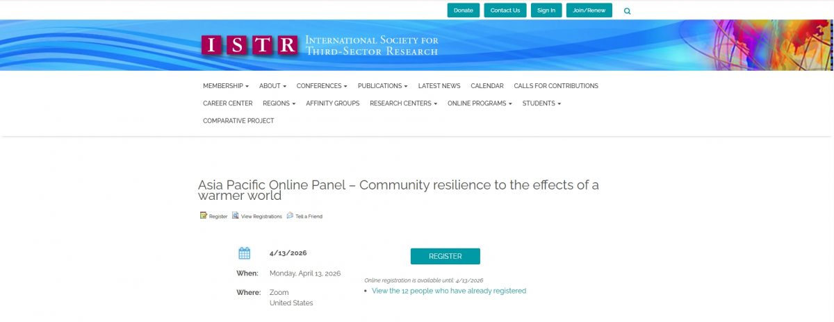Asia Pacific Online Panel – Community resilience to the effects of a warmer world